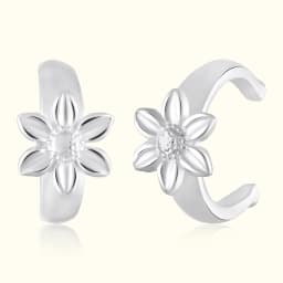 92.5 Sterling Silver Floral Ear Cuff