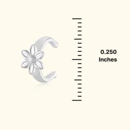 92.5 Sterling Silver Floral Ear Cuff