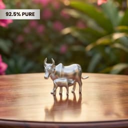 Silver Cow and Calf Idol