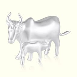 Silver Cow and Calf Idol