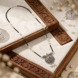 Moti Kolhapuri Silver Mangalsutra