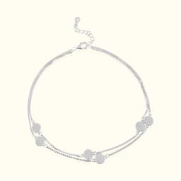 Sterling Silver Double Chain Circular Anklet
