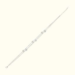 Sterling Silver Double Chain Circular Anklet