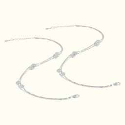 Sterling Silver Double Chain Circular Anklet