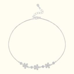 Minimalist Floral Silver Anklet
