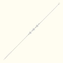 Minimalist Floral Silver Anklet