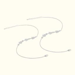 Minimalist Floral Silver Anklet