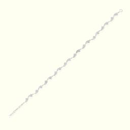 Sterling Silver Fancy Floral Link Anklet