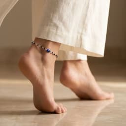 Trendy Silver Evil Eye Anklet