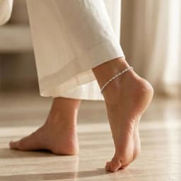 Moonlit Twist Silver Anklet