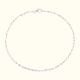 Moonlit Twist Silver Anklet