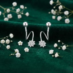 Starluxe Diamond Silver Ear Climbers