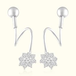 Starluxe Diamond Silver Ear Climbers
