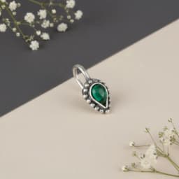 Silver Verde Drop Press Nath
