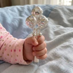 Silver Sparkle Baby Rattle