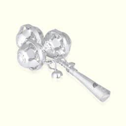 Silver Sparkle Baby Rattle