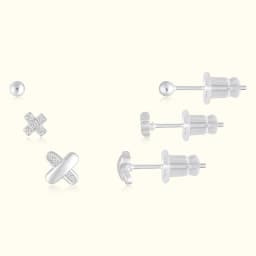 Sterling Silver X Three Earrings Set
