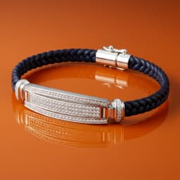 Stratos Mens Silver Band Bracelet