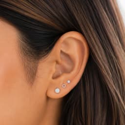 Halo Silver Earrings Set of Three Pairs