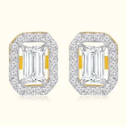 9CT Gold Emerald Cut Studs
