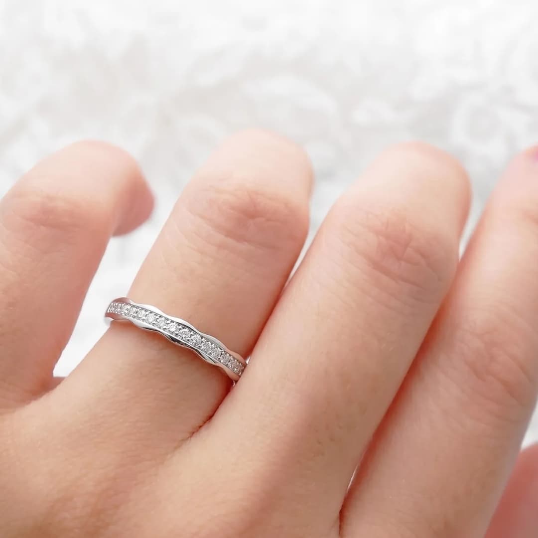 Silver Scalloped Stack Ring