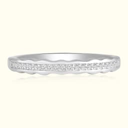 Silver Scalloped Stack Ring