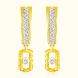 9CT Gold Diamond Drop Earrings