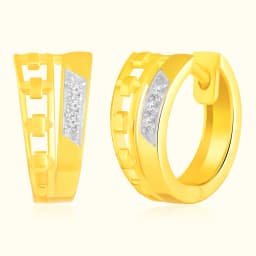 9CT Gold Diamond Hoop Bali