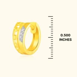 9CT Gold Diamond Hoop Bali
