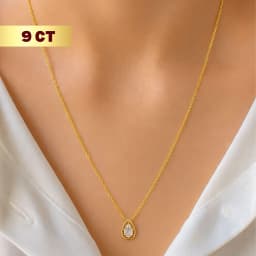 9CT Gold Teardrop Chain Necklace