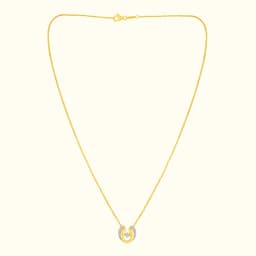9CT Gold U-Shaped Stone Pendant Chain