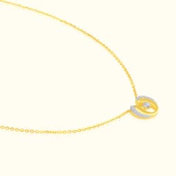 9CT Gold U-Shaped Stone Pendant Chain