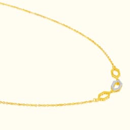 9CT Gold Hexagons Chain Necklace