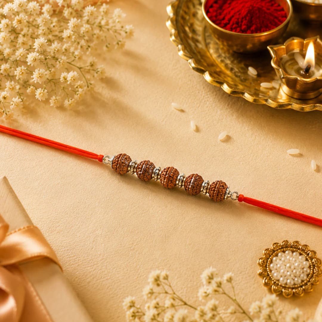 Silver Rudraksha Rakhi