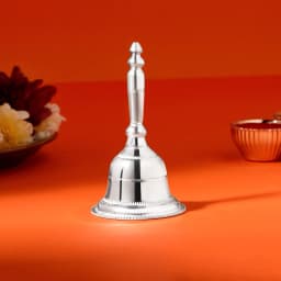 Pure Silver Ghanti Pali Panchpatra Pooja Set