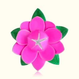 Elegant Silver Pink Flower