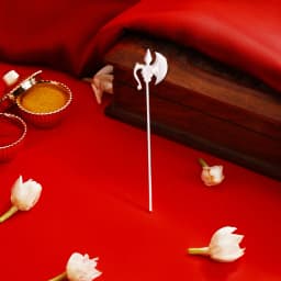 Silver Parshu and Trishul Ganpati Decoration Set