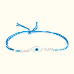 Light Blue Evil Eye Silver Rakhi