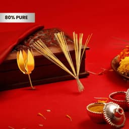 Silver Golden Chafa Flower and Durva Ganpati Set