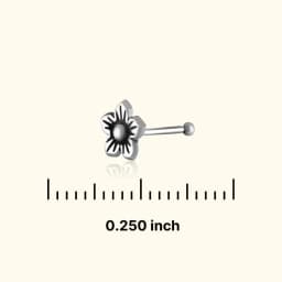 Elegant Flower Silver Nose Pin