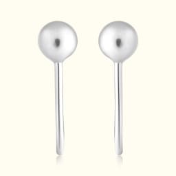 Silver Sphere U-Shaped Ear Climber