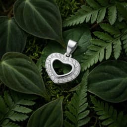 Classic Heart Border Silver Pendant