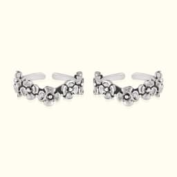 Sterling Silver Floral Adjustable Toe Ring