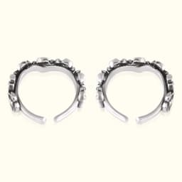 Sterling Silver Floral Adjustable Toe Ring