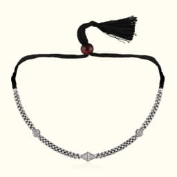 Designer Oxidised Silver Thushi