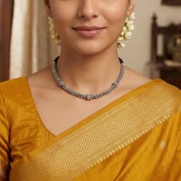 Silver Oxidised Thushi