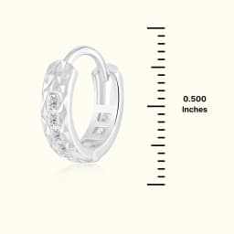 Silver Textured Huggie Earrings