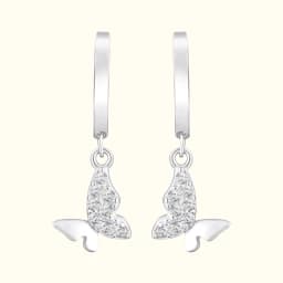 Silver Butterfly Bali Earrings
