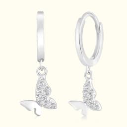 Silver Butterfly Bali Earrings