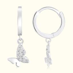 Silver Butterfly Bali Earrings
